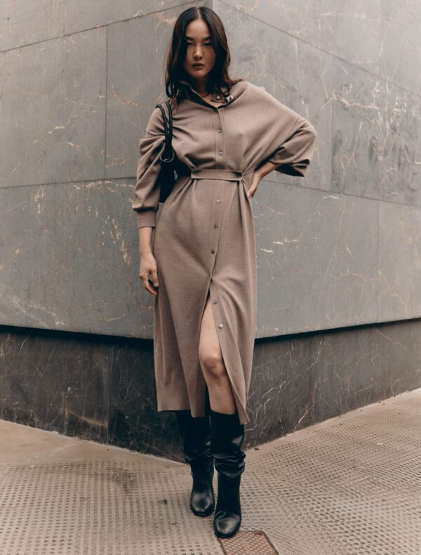 Aster Dress in Brown Marl