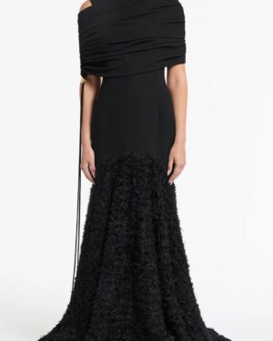 BLACK CREPE COULISSE SHRUG