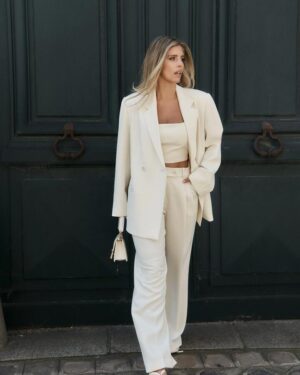 IVORY CREPE OVERSIZED JACKET