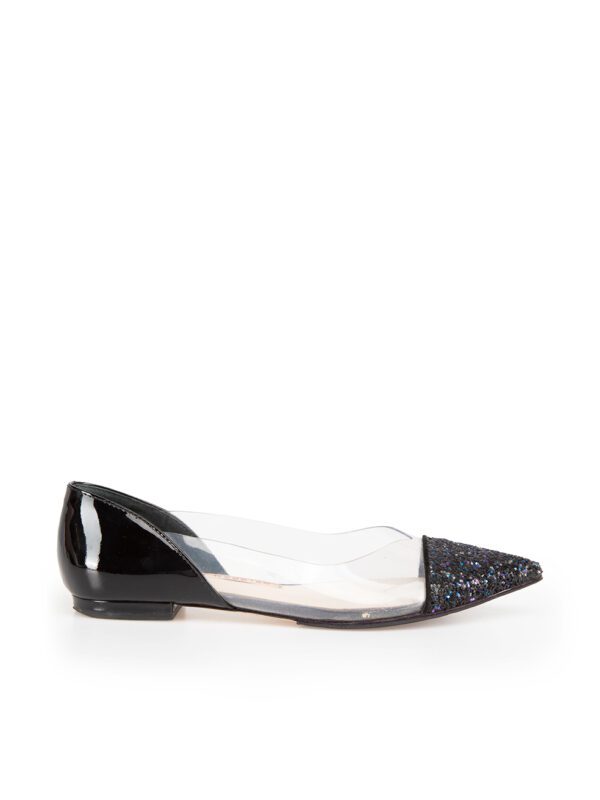 Sophia Webster Black Patent Daria 85 Glitter Flats
