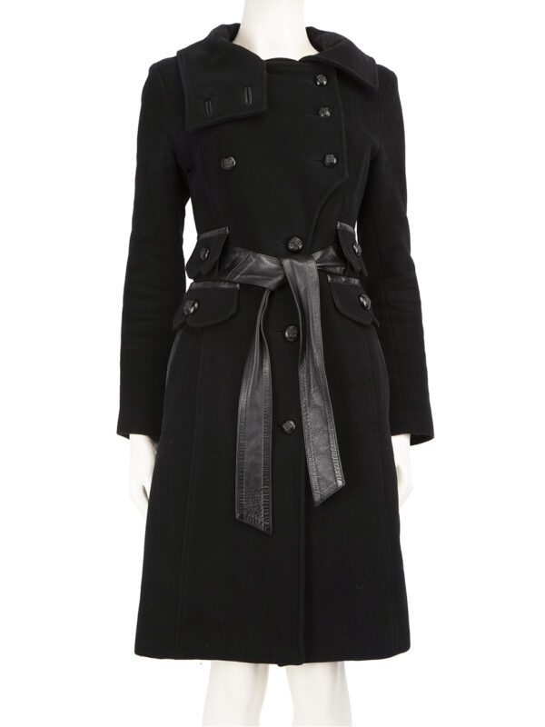 Mackage Black Wool Belted Double Breasted Coat