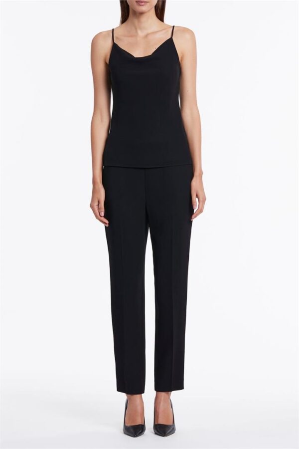 BLACK GEORGETTE COWL NECK CAMISOLE