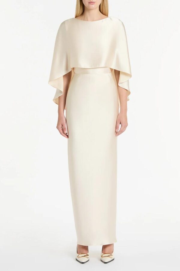 IVORY SATIN CAPE TOP
