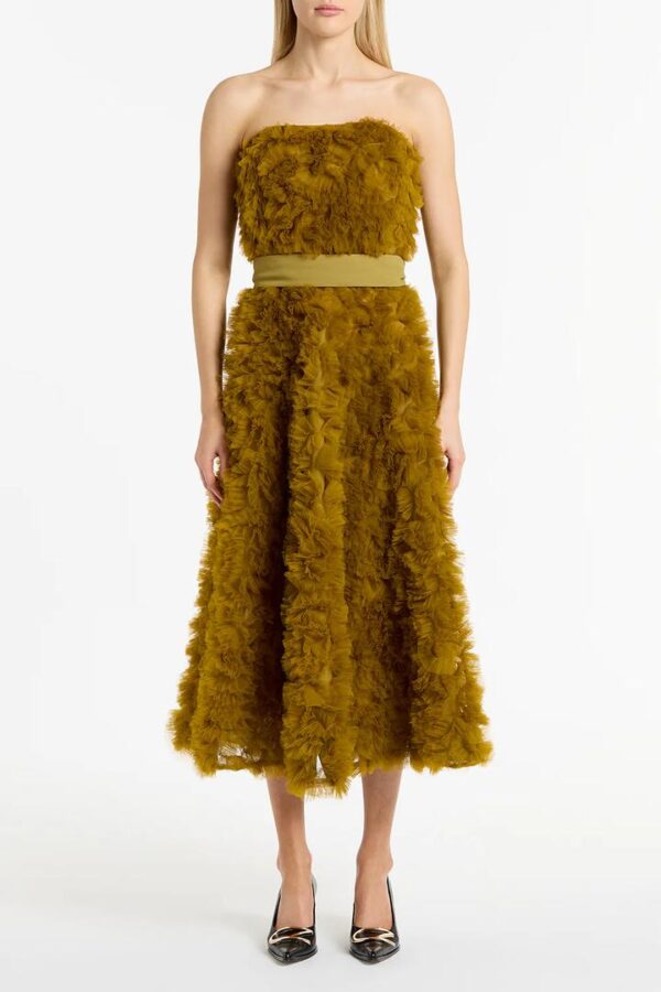 GHERKIN RUFFLE TULLE DRESS