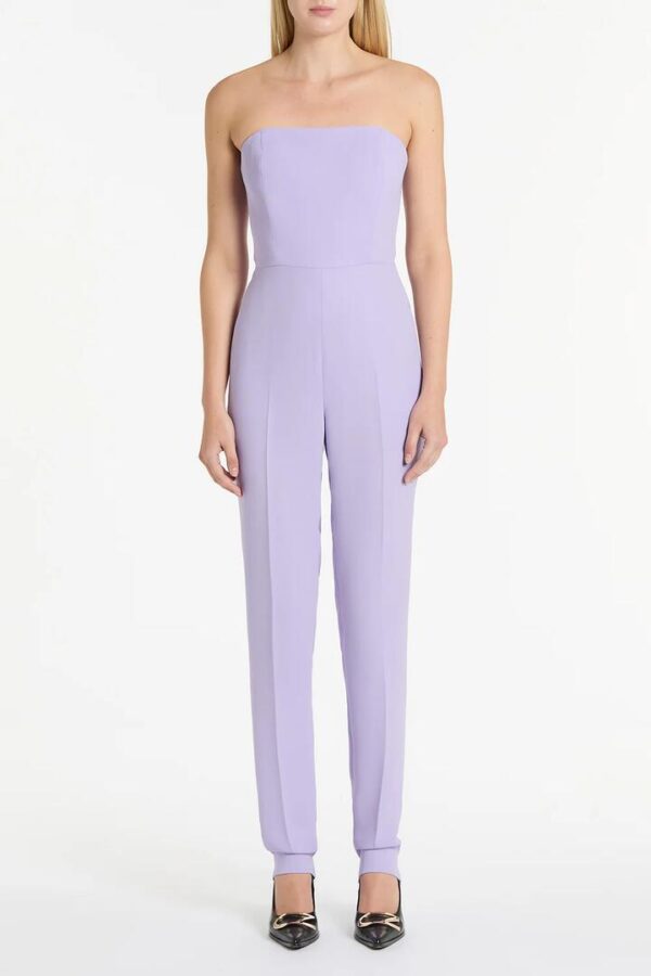 LILAC CREPE STRAPLESS JUMPSUIT