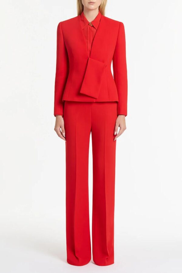 RED CREPE STRISCIA JACKET