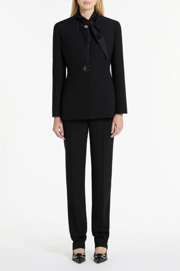 BLACK CREPE C BLAZER