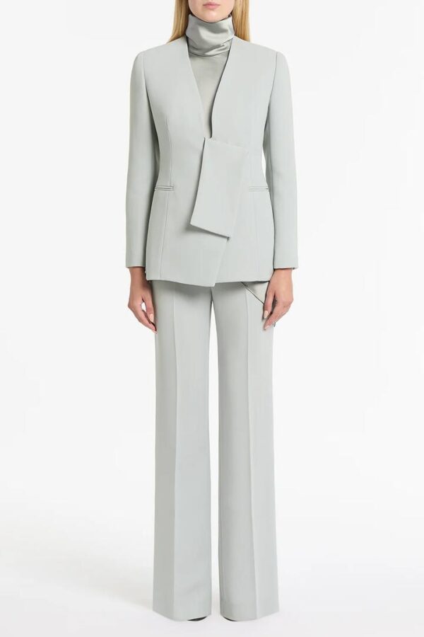 SILVER CREPE STRISCIA BLAZER