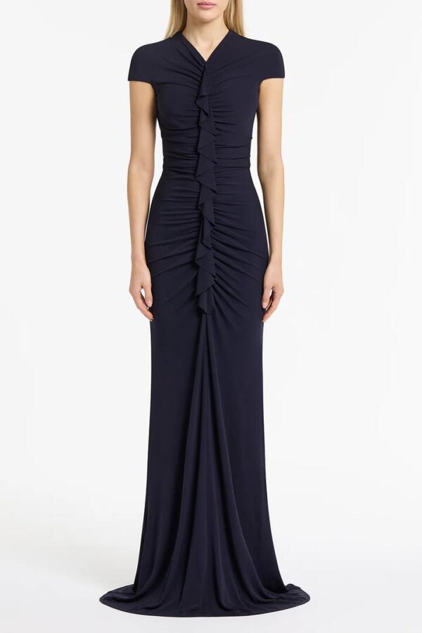 LIBERTY MATTE JERSEY RUCHED FRONT DRESS