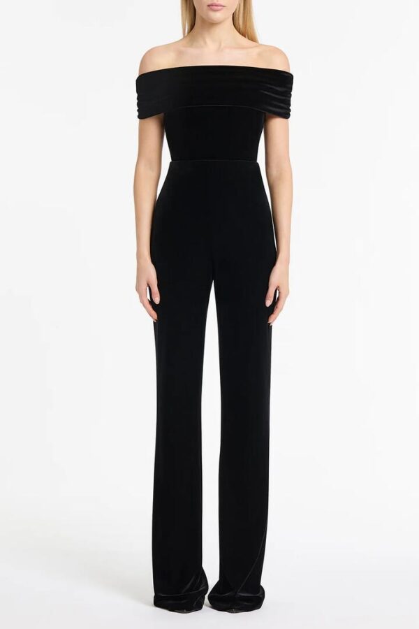 BLACK VELVET SLIM BOOT PANT