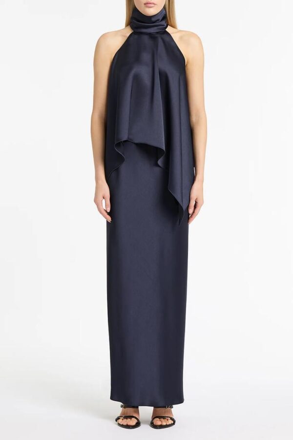 MIDNIGHT SATIN BIAS SKIRT