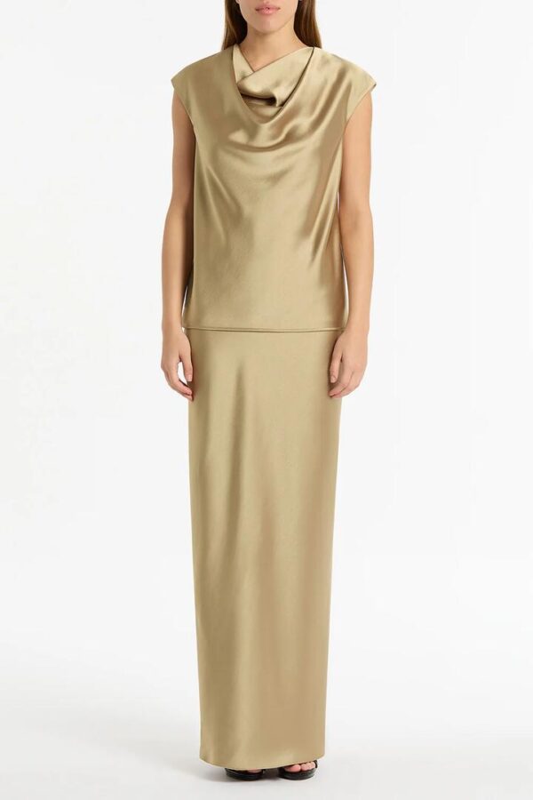 TOURMALINE SATIN BIAS SKIRT