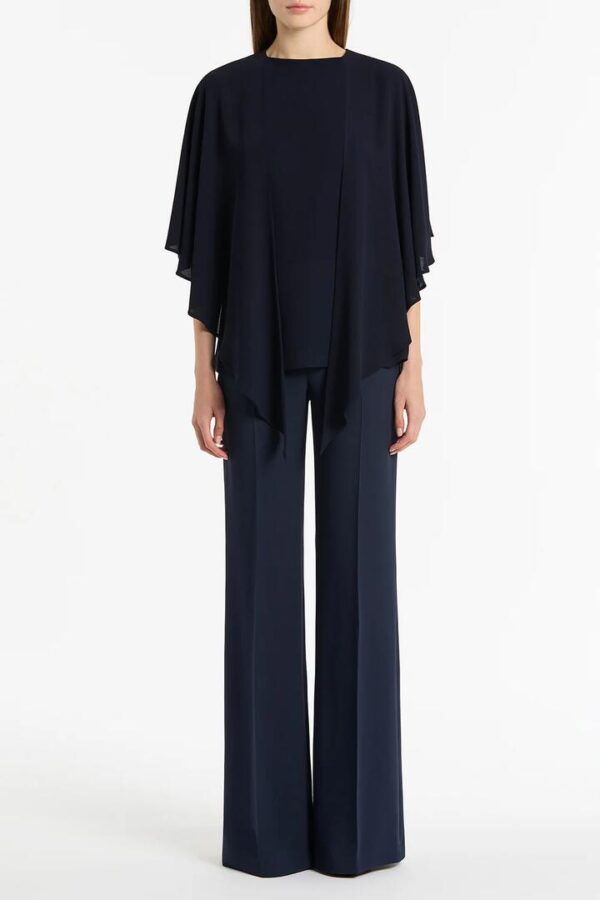 NAVY GEORGETTE CASCATA TOP