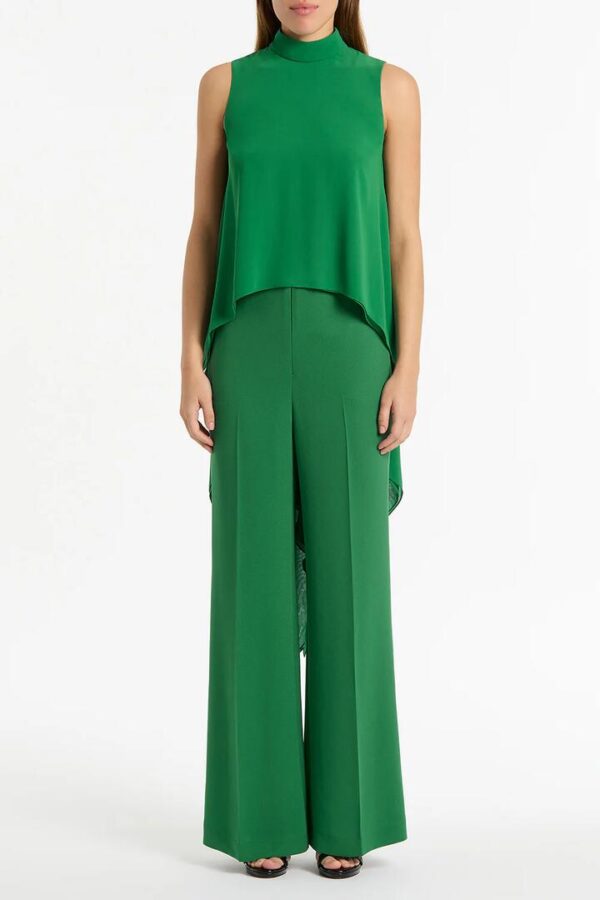 JADE GEORGETTE FLUTED TUNIC