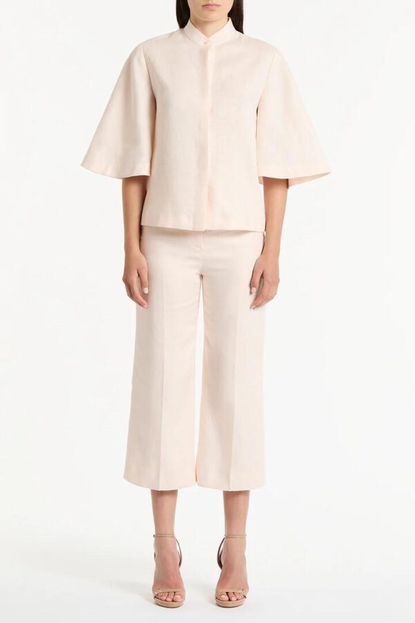 ROSA LINEN WAISTED CROP PANT