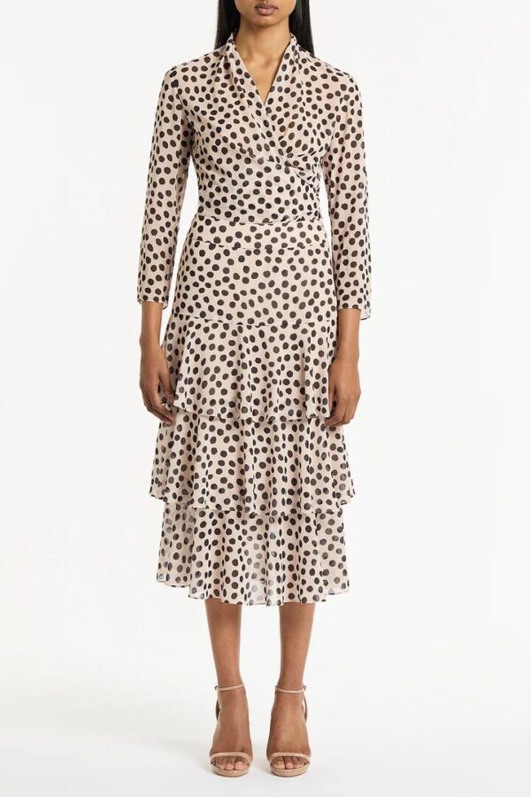 ROSA SPOT GEORGETTE WRAP TOP