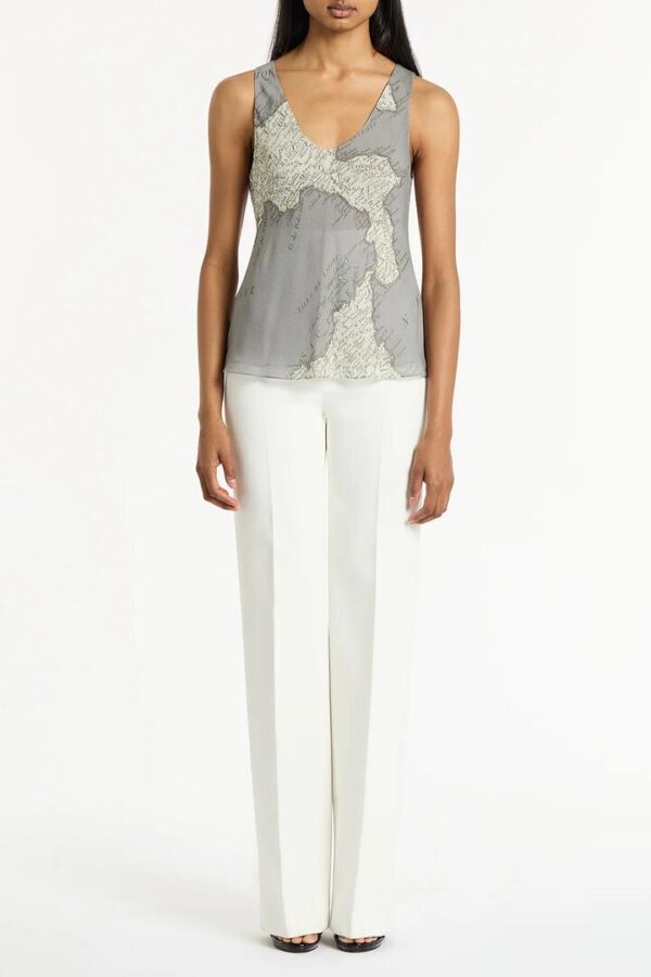 SILVER ITALIA GEORGETTE SCOOP CAMI