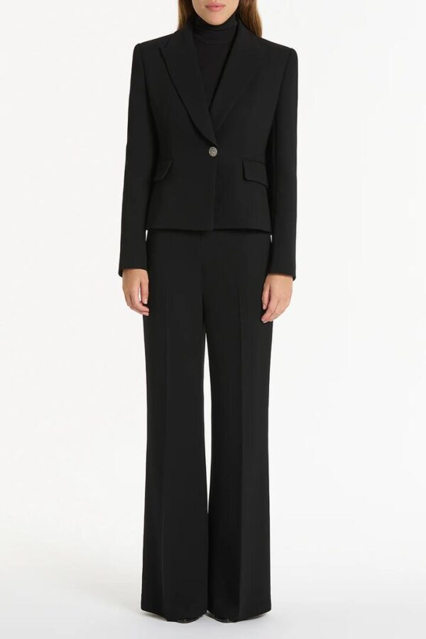 BLACK CREPE SINGLE BREASTED JACKET