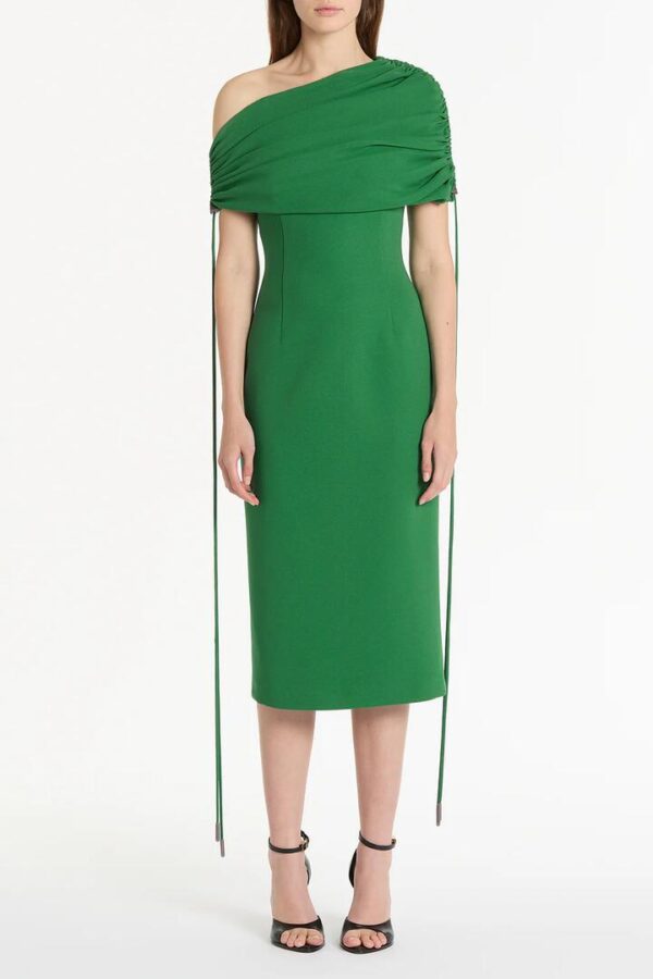 JADE CREPE COULISSE SHRUG DRESS