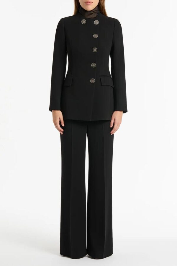 BLACK CREPE MONETA BLAZER