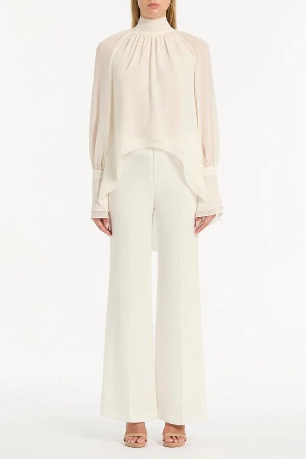 IVORY GEORGETTE HIGH LOW BLOUSE