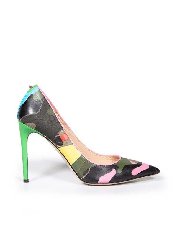 Valentino Garavani Psychedelic Camo Leather Rockstud Pumps