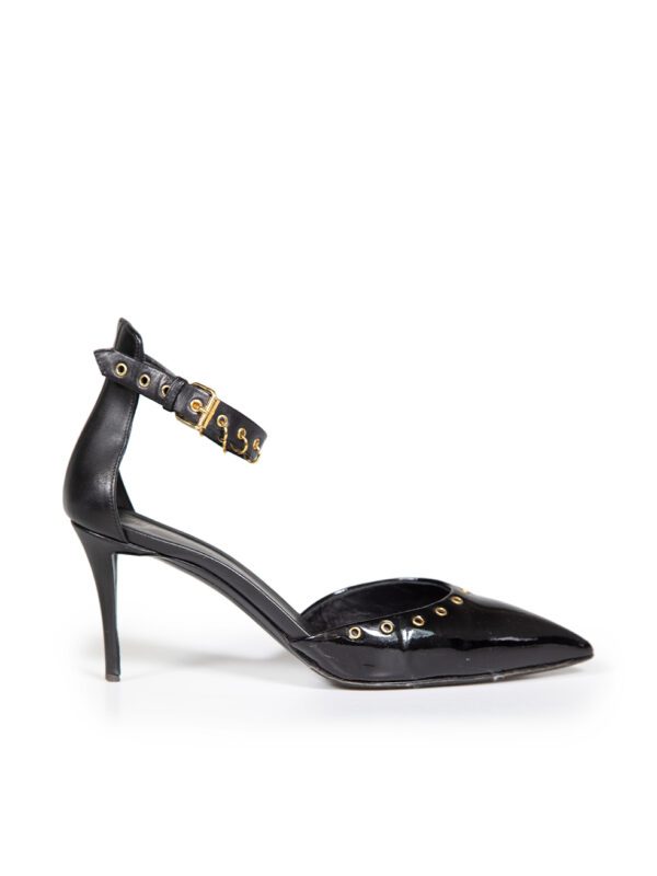 Giuseppe Zanotti Black Patent Eyelet Studded Heels