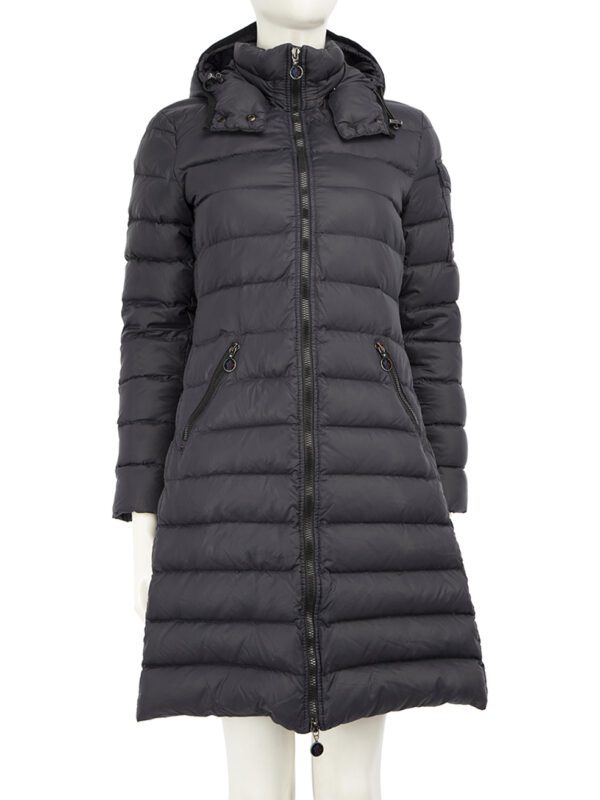 Moncler Navy Long Detachable Hood Coat