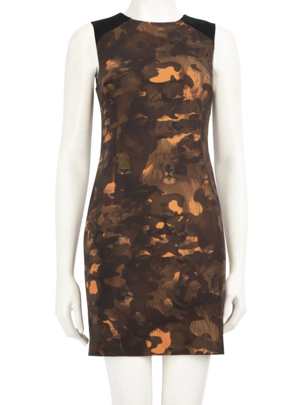 Versace Versus Versace Brown Lion Print Dress