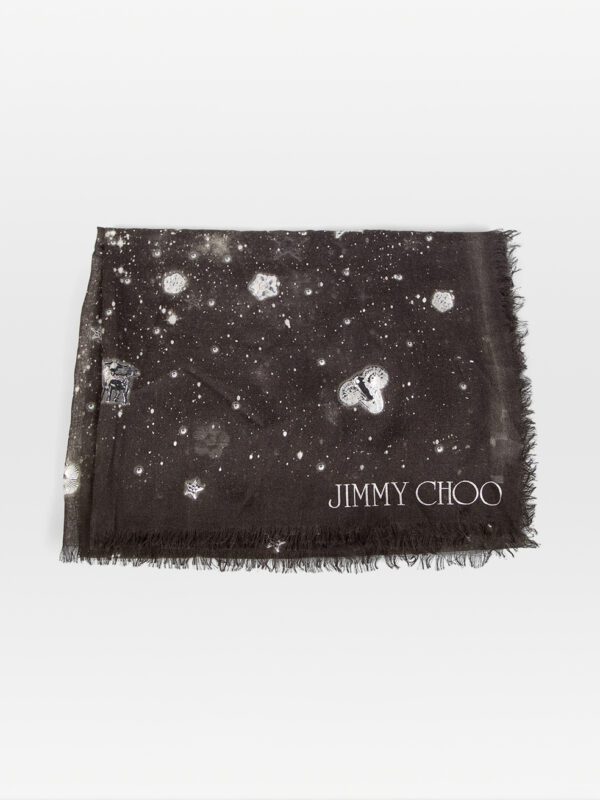 Jimmy Choo Black & White Zodiac Constellation Scarf